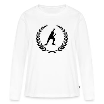 Prix sportif couronne de laurier patinage des sports d’hiver - T-shirt manches longues Premium bio Femme - blanc - Devant - Julia (174cm)