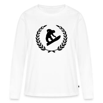 Prix sport couronne de laurier sports d’hiver snowboard - T-shirt manches longues Premium bio Femme - blanc - Devant - Julia (174cm)