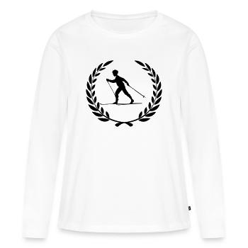 Prix sport couronne de laurier sports d’hiver ski 3 - T-shirt manches longues Premium bio Femme - blanc - Devant - Julia (174cm)