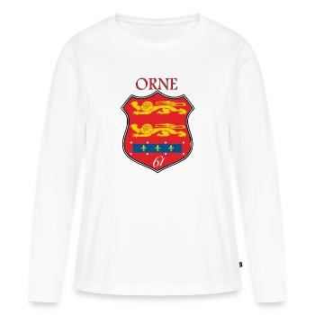 Orne - T-shirt manches longues Premium bio Femme - blanc - Devant - Julia (174cm)