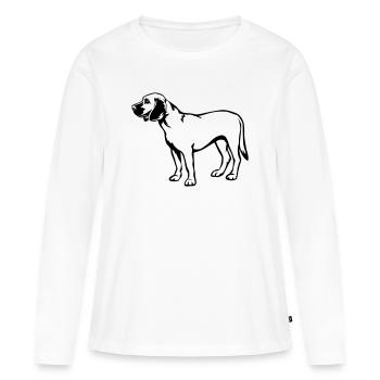 Chien de sueur hanovrien - T-shirt manches longues Premium bio Femme - blanc - Devant - Julia (174cm)