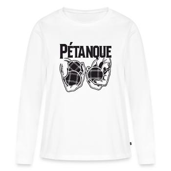 Boule balls pour Bouler Boules Boule Boule Boule boule - T-shirt manches longues Premium bio Femme - blanc - Devant - Julia (174cm)