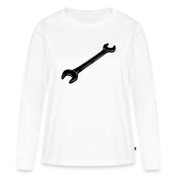 Clé - T-shirt manches longues Premium bio Femme - blanc - Devant - Julia (174cm)