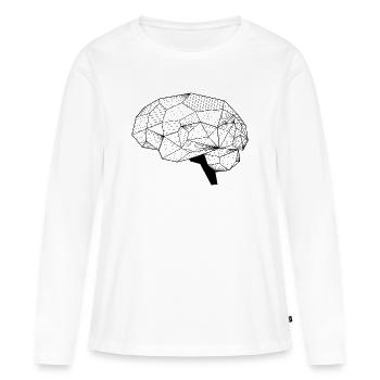 Cerveau - T-shirt manches longues Premium bio Femme - blanc - Devant - Julia (174cm)