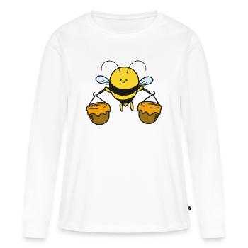Abeilles Abeilles - T-shirt manches longues Premium bio Femme - blanc - Devant - Julia (174cm)
