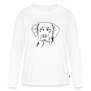 Labrador - T-shirt manches longues Premium bio Femme - blanc - Devant - Julia (174cm)