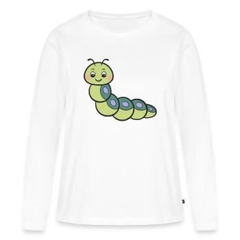 Chenille - T-shirt manches longues Premium bio Femme - blanc - Devant - Julia (174cm)