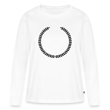 Couronne de laurier - T-shirt manches longues Premium bio Femme - blanc - Devant - Julia (174cm)