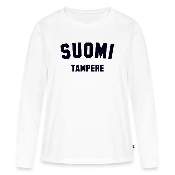 TAMPERE Soumi Finlande - T-shirt manches longues Premium bio Femme - blanc - Devant - Julia (174cm)