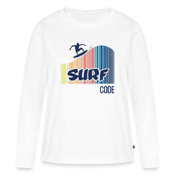 Surf Code - Women's Premium Organic Long Sleeve Shirt - white - Front - Julia (174cm)