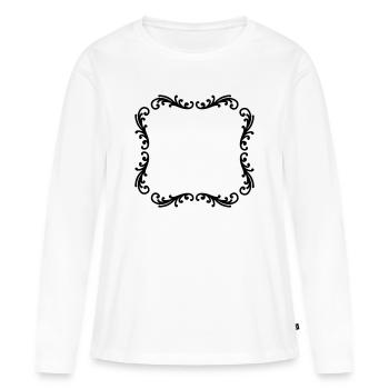 Cadre photo décoratif - T-shirt manches longues Premium bio Femme - blanc - Devant - Julia (174cm)