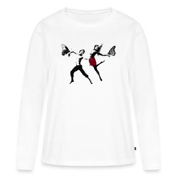 Danse moderne - T-shirt manches longues Premium bio Femme - blanc - Devant - Julia (174cm)