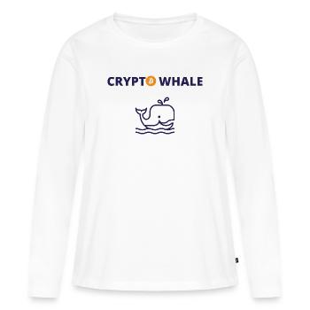 Crypto whale - T-shirt manches longues Premium bio Femme - blanc - Devant - Julia (174cm)