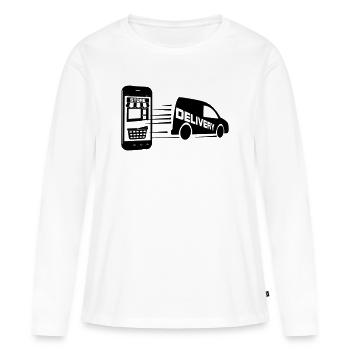 Achats en ligne et livraison de voiture - T-shirt manches longues Premium bio Femme - blanc - Devant - Julia (174cm)