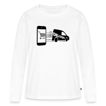 Achats et livraison en ligne - T-shirt manches longues Premium bio Femme - blanc - Devant - Julia (174cm)
