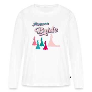 team bride evjf team de la mariée - T-shirt manches longues Premium bio Femme - blanc - Devant - Julia (174cm)