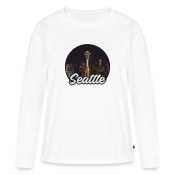 Paysage urbain de Seattle - T-shirt manches longues Premium bio Femme - blanc - Devant - Julia (174cm)