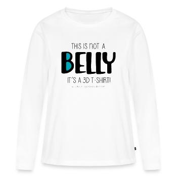 Ce n’est pas un ventre - T-shirt manches longues Premium bio Femme - blanc - Devant - Julia (174cm)