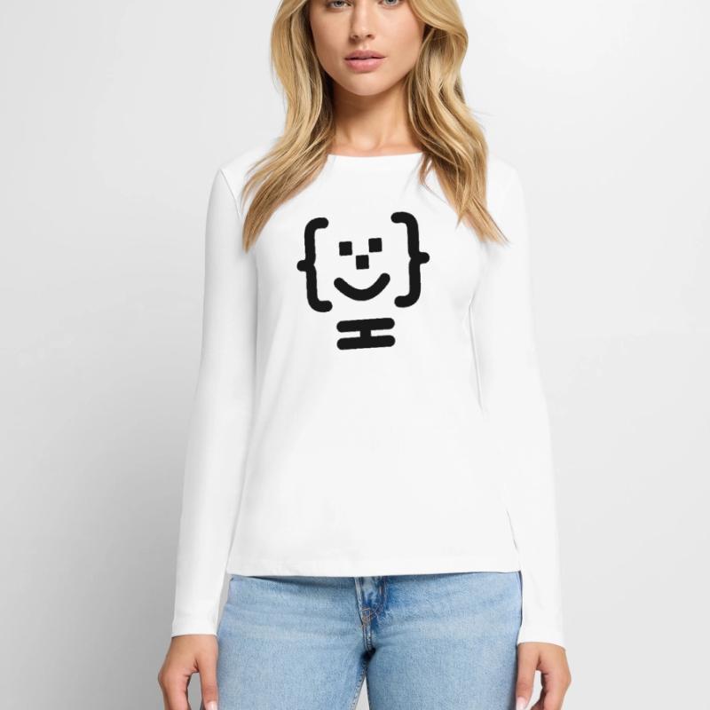 Code-Logo des Hauptprogrammierers Frauen Premium Bio Langarmshirt
