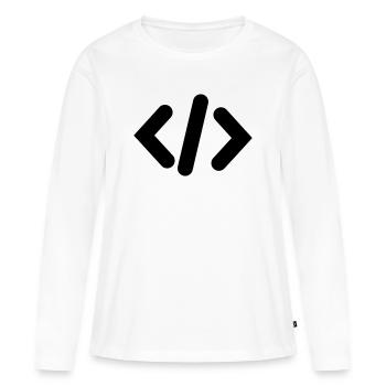 Code du programmeur - T-shirt manches longues Premium bio Femme - blanc - Devant - Julia (174cm)