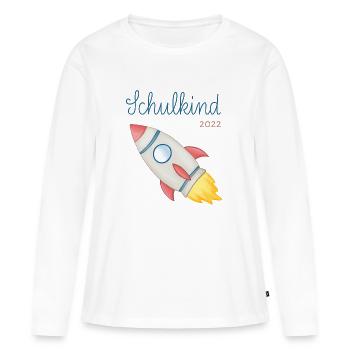 Écolier 2022 Rocket - T-shirt manches longues Premium bio Femme - blanc - Devant - Julia (174cm)