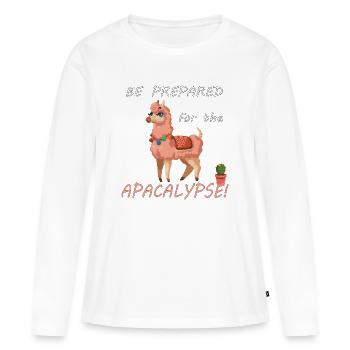 Be prepared for the alpacalypse - Women's Premium Organic Long Sleeve Shirt - white - Front - Julia (174cm)