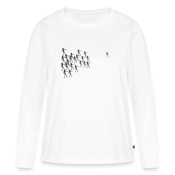 Verfolgung - Frauen Premium Bio Langarmshirt - Weiß - Vorne - Julia (174cm)