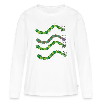 raupen vielfalt - Frauen Premium Bio Langarmshirt - Weiß - Vorne - Julia (174cm)
