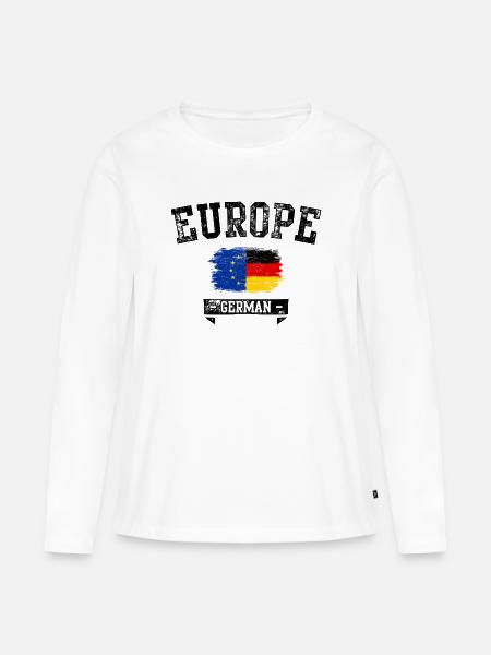 EU Germany Flag Brush Blend - Women's Premium Organic Long Sleeve Shirt - white