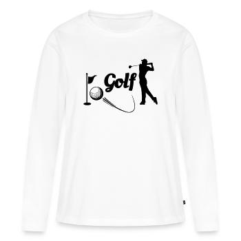 Wave - Women's Premium Organic Long Sleeve Shirt - white - Front - Julia (174cm)