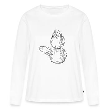 Musikinstrument - Frauen Premium Bio Langarmshirt - Weiß - Vorne - Julia (174cm)