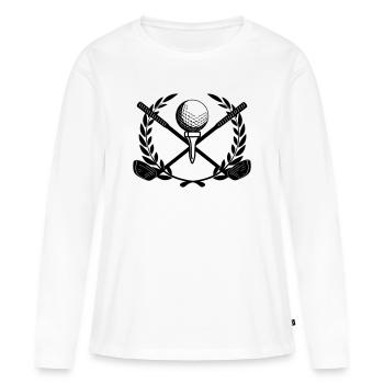Couronne de laurier Golfin - T-shirt manches longues Premium bio Femme - blanc - Devant - Julia (174cm)