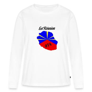 la réunion - T-shirt manches longues Premium bio Femme - blanc - Devant - Julia (174cm)