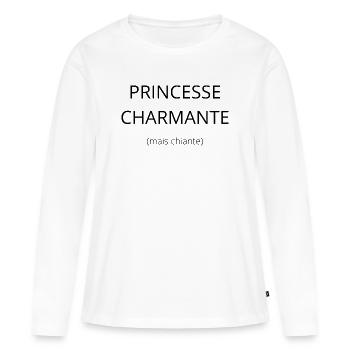 Princesse charmante - T-shirt manches longues Premium bio Femme - blanc - Devant - Julia (174cm)