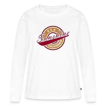 NERDY pour toujours - Sunshine California - T-shirt manches longues Premium bio Femme - blanc - Devant - Julia (174cm)