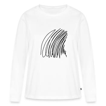 Griffonnage d’art abstrait - T-shirt manches longues Premium bio Femme - blanc - Devant - Julia (174cm)