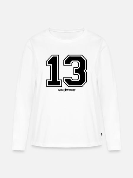 Lucky number 13 - Women's Premium Organic Long Sleeve Shirt - white