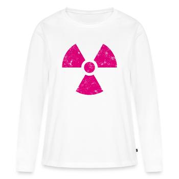 Radioactivité - T-shirt manches longues Premium bio Femme - blanc - Devant - Julia (174cm)