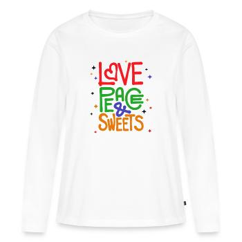 Sweets Statement Dessert Snacking Délicieux - T-shirt manches longues Premium bio Femme - blanc - Devant - Julia (174cm)