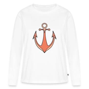 Ancre - T-shirt manches longues Premium bio Femme - blanc - Devant - Julia (174cm)
