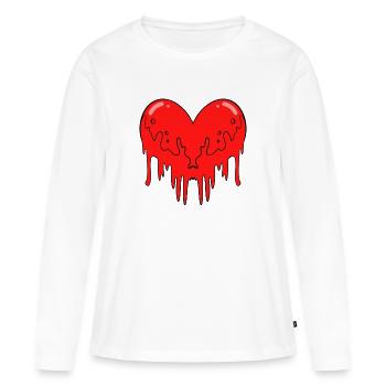 Herz Blut - Frauen Premium Bio Langarmshirt - Weiß - Vorne - Julia (174cm)