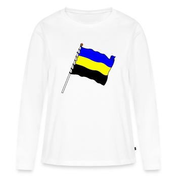 Flagge Provinz Gelderland - Frauen Premium Bio Langarmshirt - Weiß - Vorne - Julia (174cm)
