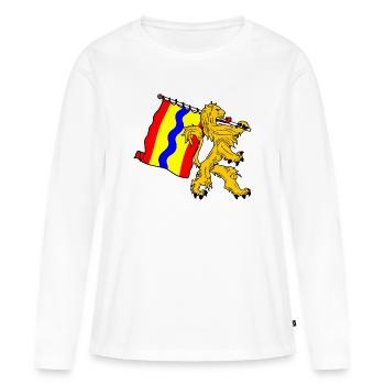 Lion avec drapeau drapeau de la province d’Overijssel - T-shirt manches longues Premium bio Femme - blanc - Devant - Julia (174cm)
