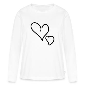 Heart Hearts - Women's Premium Organic Long Sleeve Shirt - white - Front - Julia (174cm)