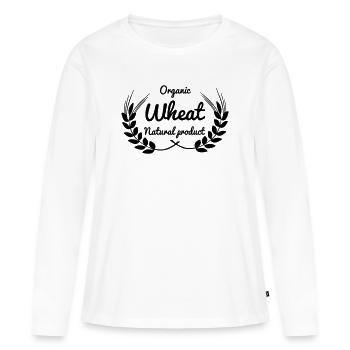 Naturprodukt Maiskörner Weizen - Frauen Premium Bio Langarmshirt - Weiß - Vorne - Julia (174cm)