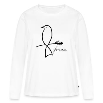 Frieden - Frauen Premium Bio Langarmshirt - Weiß - Vorne - Julia (174cm)