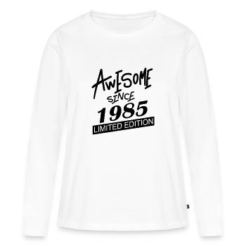 1985 - Né en 1985 - T-shirt manches longues Premium bio Femme - blanc - Devant - Julia (174cm)