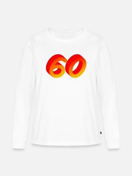 verschenken, 60 orange verlauf - Frauen Premium Bio Langarmshirt - Weiß