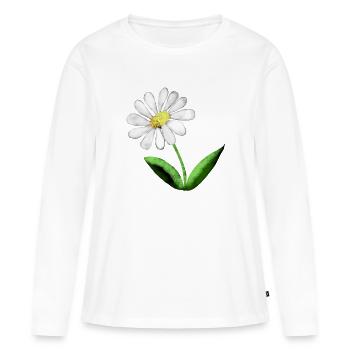 Stolze Marguerite - Frauen Premium Bio Langarmshirt - Weiß - Vorne - Julia (174cm)