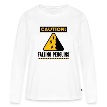 Pinguin Humorvoll Vögel Statement Seevogel - Frauen Premium Bio Langarmshirt - Weiß - Vorne - Julia (174cm)